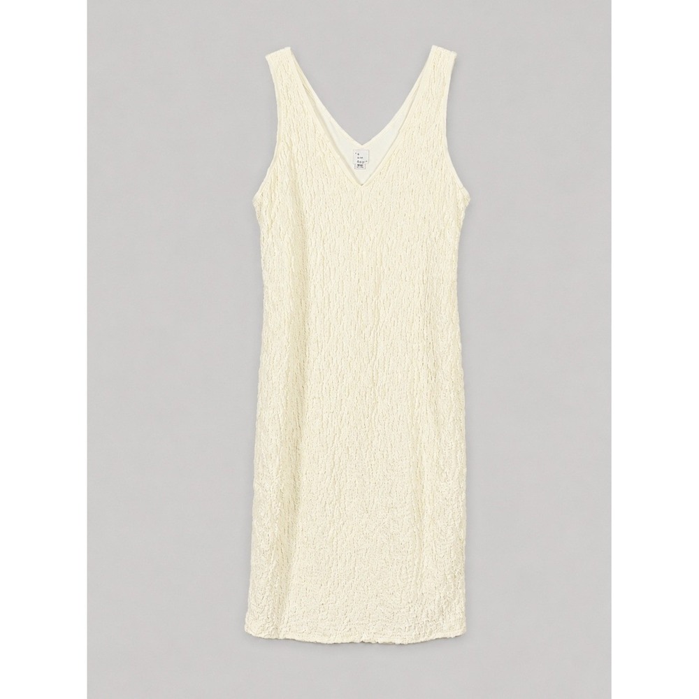 Textured Slip Dress Size Large Romantic Coastal Euro Summer Resort Cream Beach